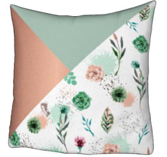 三色拼接花卉抱枕SU模型下载_sketchup草图大师SKP模型