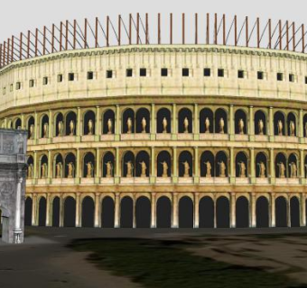 罗马古建筑斗兽场SU模型下载_sketchup草图大师SKP模型