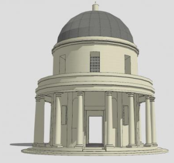 复古建筑亭子SU模型下载_sketchup草图大师SKP模型