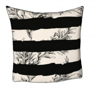 黑条纹植物印花抱枕SU模型下载_sketchup草图大师SKP模型