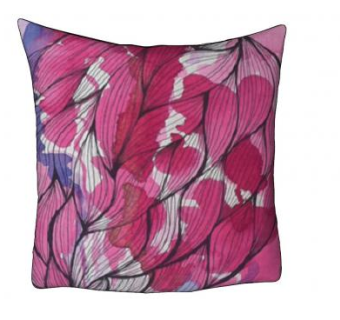 双面编织粉色水彩花瓣抱枕SU模型下载_sketchup草图大师SKP模型