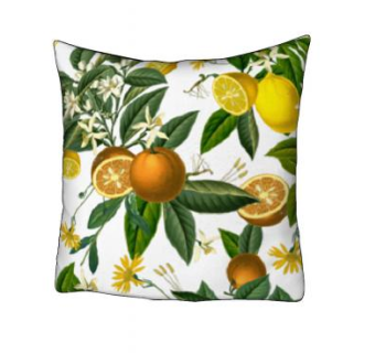 橙树印花白色抱枕SU模型下载_sketchup草图大师SKP模型