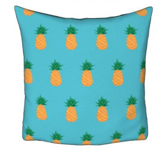 菠萝图案蓝色抱枕SU模型下载_sketchup草图大师SKP模型