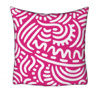 粉色抽象印花抱枕SU模型下载_sketchup草图大师SKP模型