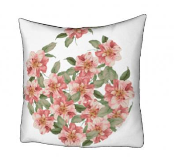 简约粉色鲜花白色抱枕SU模型下载_sketchup草图大师SKP模型