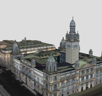 城市商会建筑SU模型下载_sketchup草图大师SKP模型