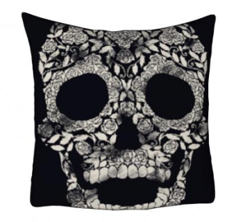 骷髅头黑色抱枕SU模型下载_sketchup草图大师SKP模型