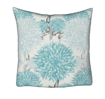 蓝色绒毛植物抱枕SU模型下载_sketchup草图大师SKP模型