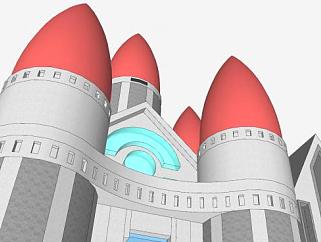 联盟<em>城堡建筑</em>SU模型下载_sketchup草图大师SKP模型