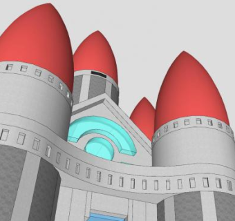 联盟城堡建筑SU模型下载_sketchup草图大师SKP模型