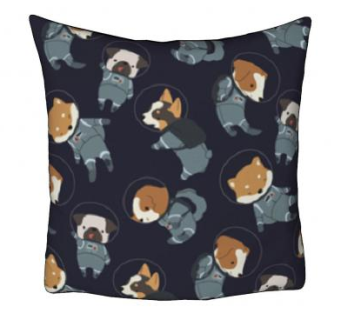 太空员狗狗图案抱枕SU模型下载_sketchup草图大师SKP模型