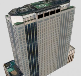 首尔的金融建筑中心SU模型下载_sketchup草图大师SKP模型