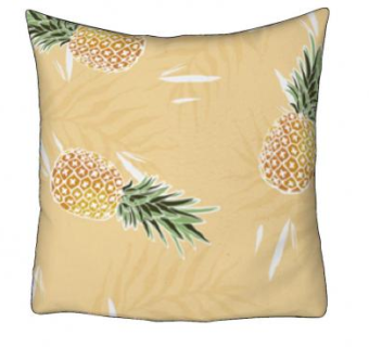 菠萝图案黄色抱枕SU模型下载_sketchup草图大师SKP模型