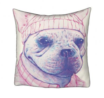 时髦狗狗图案抱枕SU模型下载_sketchup草图大师SKP模型