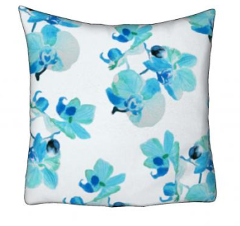 蓝兰花印花抱枕SU模型下载_sketchup草图大师SKP模型