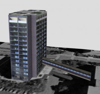 丹佛联合犹太公寓建筑SU模型下载_sketchup草图大师SKP模型