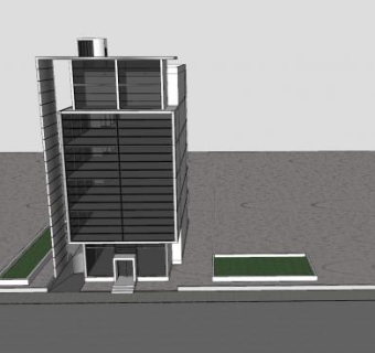康斯坦塔办公大楼建筑SU模型下载_sketchup草图大师SKP模型