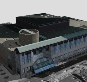 纪念会议中心建筑SU模型下载_sketchup草图大师SKP模型