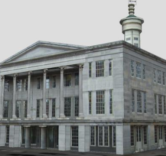 老费城交易所建筑房子SU模型下载_sketchup草图大师SKP模型