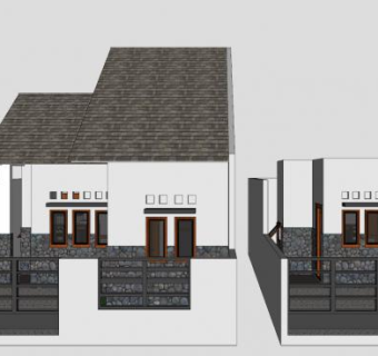 现代化猪圈房子建筑SU模型下载_sketchup草图大师SKP模型