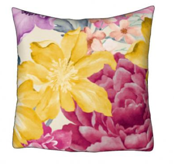 花束花卉图案抱枕SU模型下载_sketchup草图大师SKP模型