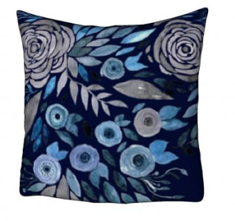 蓝玫瑰图案抱枕SU模型下载_sketchup草图大师SKP模型