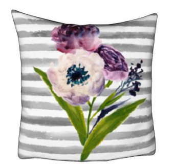 现代花束图案条纹抱枕SU模型下载_sketchup草图大师SKP模型