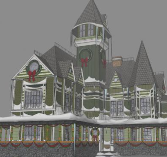 圣诞建筑房子SU模型下载_sketchup草图大师SKP模型
