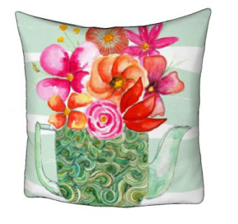 壶和花图案抱枕SU模型下载_sketchup草图大师SKP模型