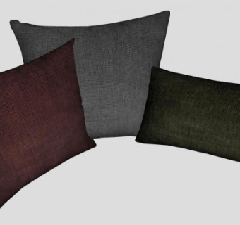 灰红绿三色沙发抱枕SU模型下载_sketchup草图大师SKP模型