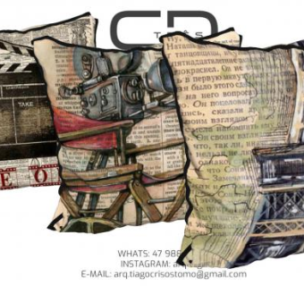 欧式古董报纸印花靠垫SU模型下载_sketchup草图大师SKP模型