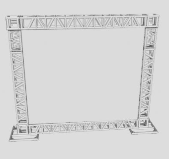 铝制箱形舞台背景墙SU模型下载_sketchup草图大师SKP模型