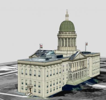 缅因州州议会办公SU模型下载_sketchup草图大师SKP模型