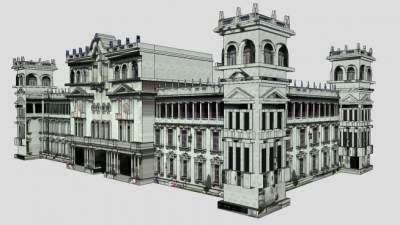 危地马拉国家宫殿古建筑SU模型下载_sketchup草图大师SKP模型