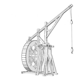 中世纪古老的起重机SU模型_su模型下载 草图大师模型_SKP模型