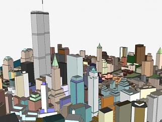 纽约市<em>中心建筑</em>SU模型下载_sketchup草图大师SKP模型
