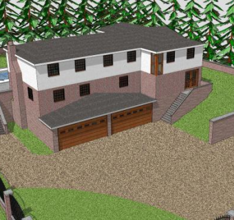 现代乡村房子SU模型下载_sketchup草图大师SKP模型