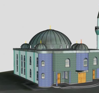 现代古建筑房子SU模型下载_sketchup草图大师SKP模型