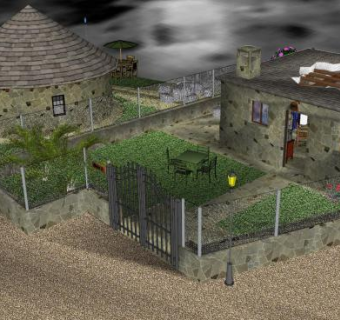 乡村度假胜地房子建筑SU模型下载_sketchup草图大师SKP模型