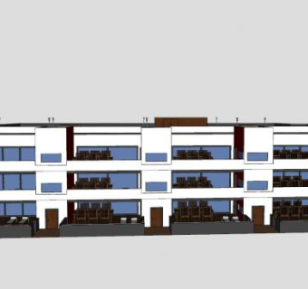 环保公寓房子建筑SU模型下载_sketchup草图大师SKP模型