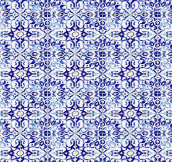 蓝色花纹印花墙纸SU模型下载_sketchup草图大师SKP模型