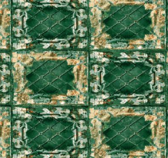 巴洛克风格绿色网格墙纸设计SU模型下载_sketchup草图大师SKP模型