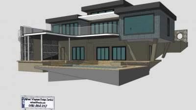 格伦布鲁克住宅房子SU模型下载_sketchup草图大师SKP模型