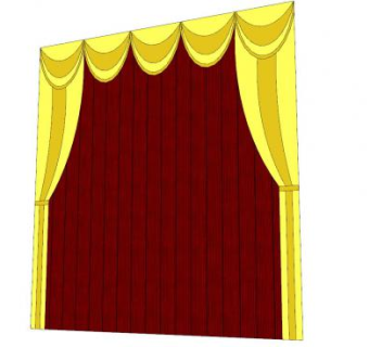 礼堂剧院窗帘设计SU模型下载_sketchup草图大师SKP模型