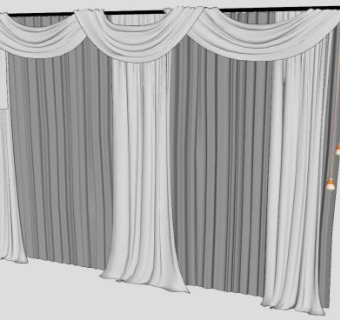 现代室内灰色窗帘SU模型下载_sketchup草图大师SKP模型