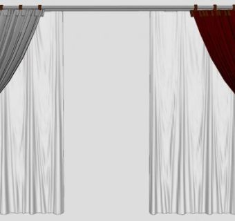 室内家居双层纱帘SU模型下载_sketchup草图大师SKP模型