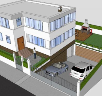 大型豪华别墅建筑SU模型下载_sketchup草图大师SKP模型