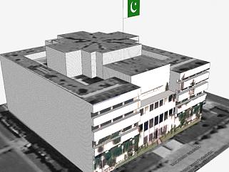 巴基斯坦国民议会建筑SU模型下载_sketchup草图大师SKP模型