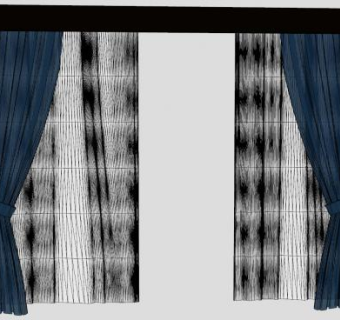 深蓝色和透明纱帘SU模型下载_sketchup草图大师SKP模型