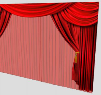 教会堂礼堂红色窗帘SU模型下载_sketchup草图大师SKP模型